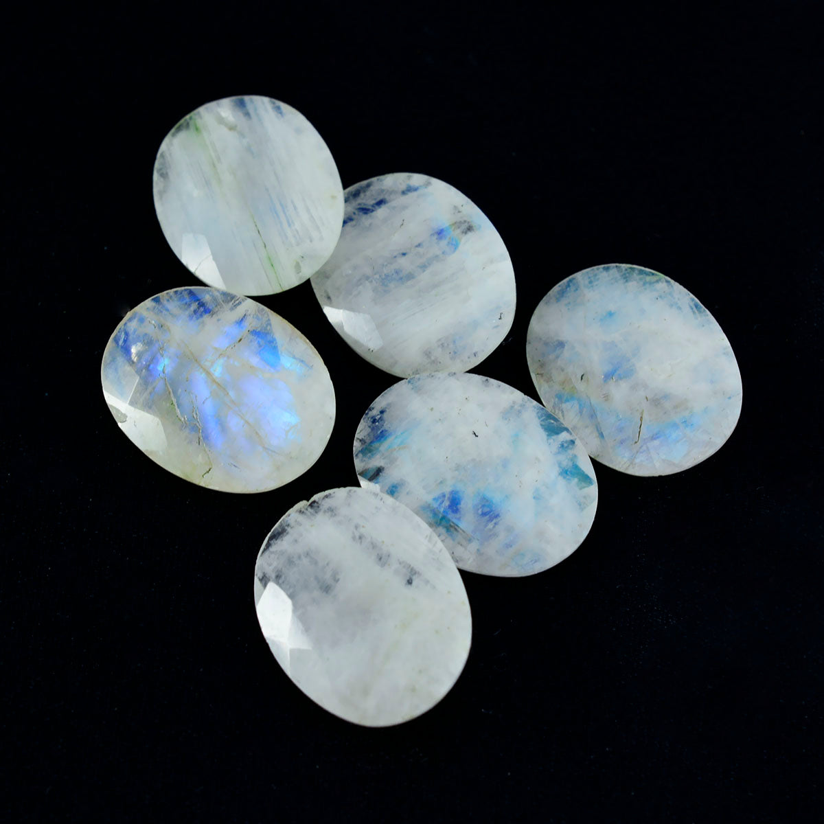 Rainbow Moonstone 1PC Chunky 12x16 MM Oval Faceted White Genuine Semi Precious Loose Gems