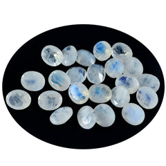 Rainbow Moonstone 10PC Tiny 3x5 MM Oval Faceted White Pure Semi Precious Loose Gems