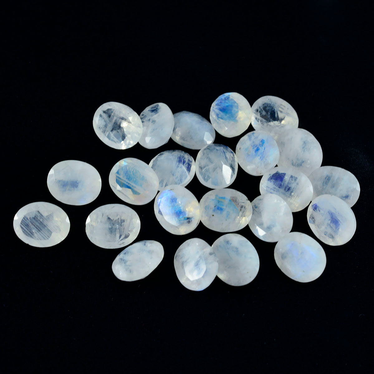 Rainbow Moonstone 10PC Tiny 3x5 MM Oval Faceted White Pure Semi Precious Loose Gems