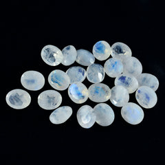 Rainbow Moonstone 10PC Tiny 3x5 MM Oval Faceted White Pure Semi Precious Loose Gems