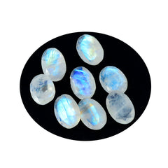 Rainbow Moonstone 1PC Tiny 4x6 MM Oval Faceted White Fiery Semi Precious Loose Gemstone