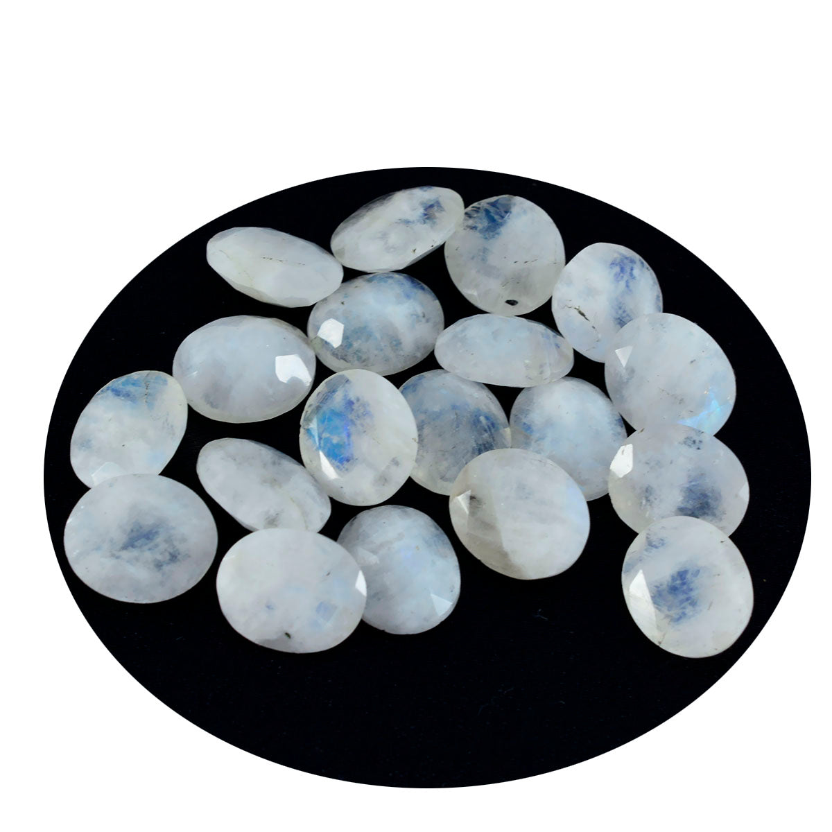 Rainbow Moonstone 1PC Tiny 5x7 MM Oval Faceted White Brilliant Semi Precious Loose Gemstones