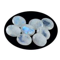 Rainbow Moonstone 1PC Small 7x9 MM Oval Faceted White Splendid Semi Precious Loose Gemstone