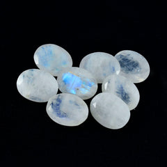 Rainbow Moonstone 1PC Small 7x9 MM Oval Faceted White Splendid Semi Precious Loose Gemstone