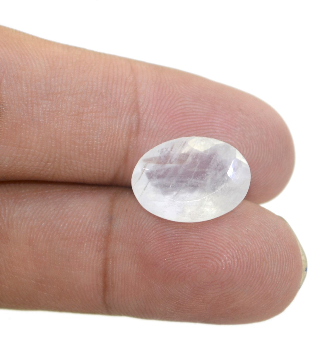 Rainbow Moonstone 1PC Chunky 13x18 MM Oval Faceted White Superior Semi Precious Loose Gemstone