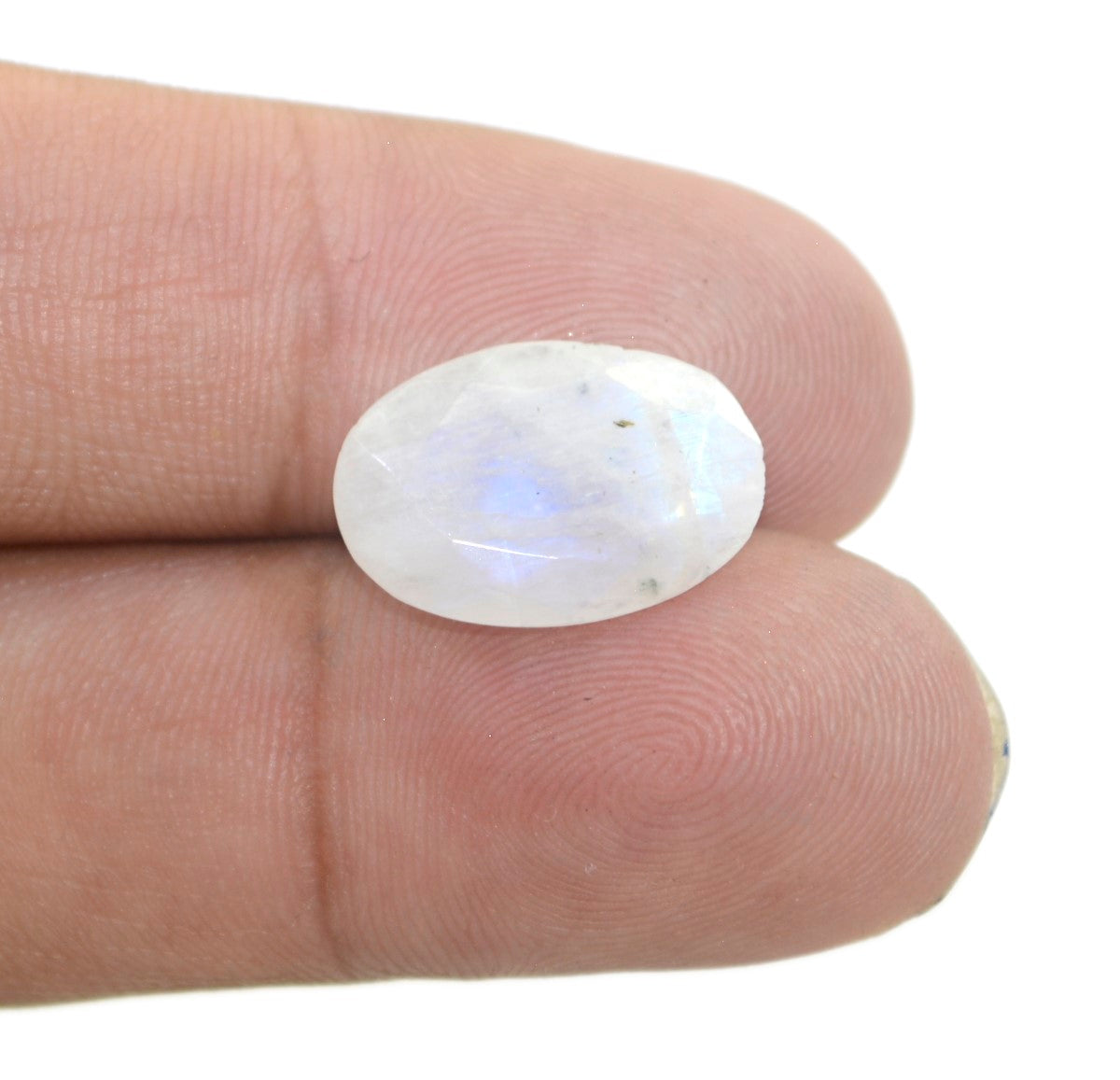 Rainbow Moonstone 1PC Chunky 15x20 MM Oval Faceted White Pure Semi Precious Loose Gemstones