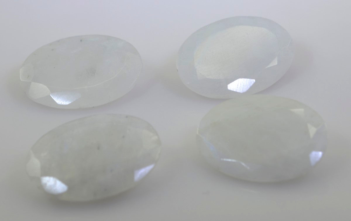 Rainbow Moonstone 1PC Chunky 15x20 MM Oval Faceted White Pure Semi Precious Loose Gemstones