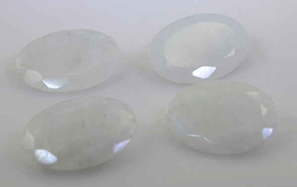 Rainbow Moonstone 1PC Chunky 15x20 MM Oval Faceted White Pure Semi Precious Loose Gemstones