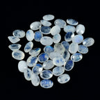 Rainbow Moonstone 10PC Tiny 3x5 MM Oval Faceted White Pure Semi Precious Loose Gems
