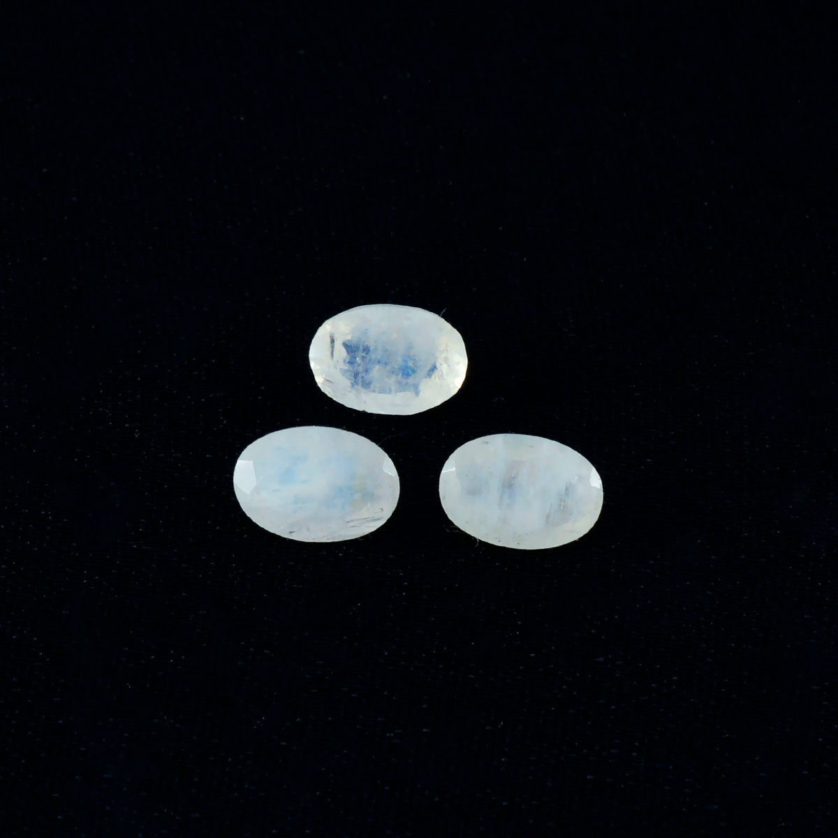 Rainbow Moonstone 1PC Tiny 4x6 MM Oval Faceted White Fiery Semi Precious Loose Gemstone
