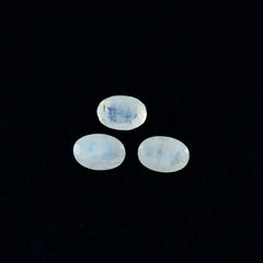 Rainbow Moonstone 1PC Tiny 4x6 MM Oval Faceted White Fiery Semi Precious Loose Gemstone