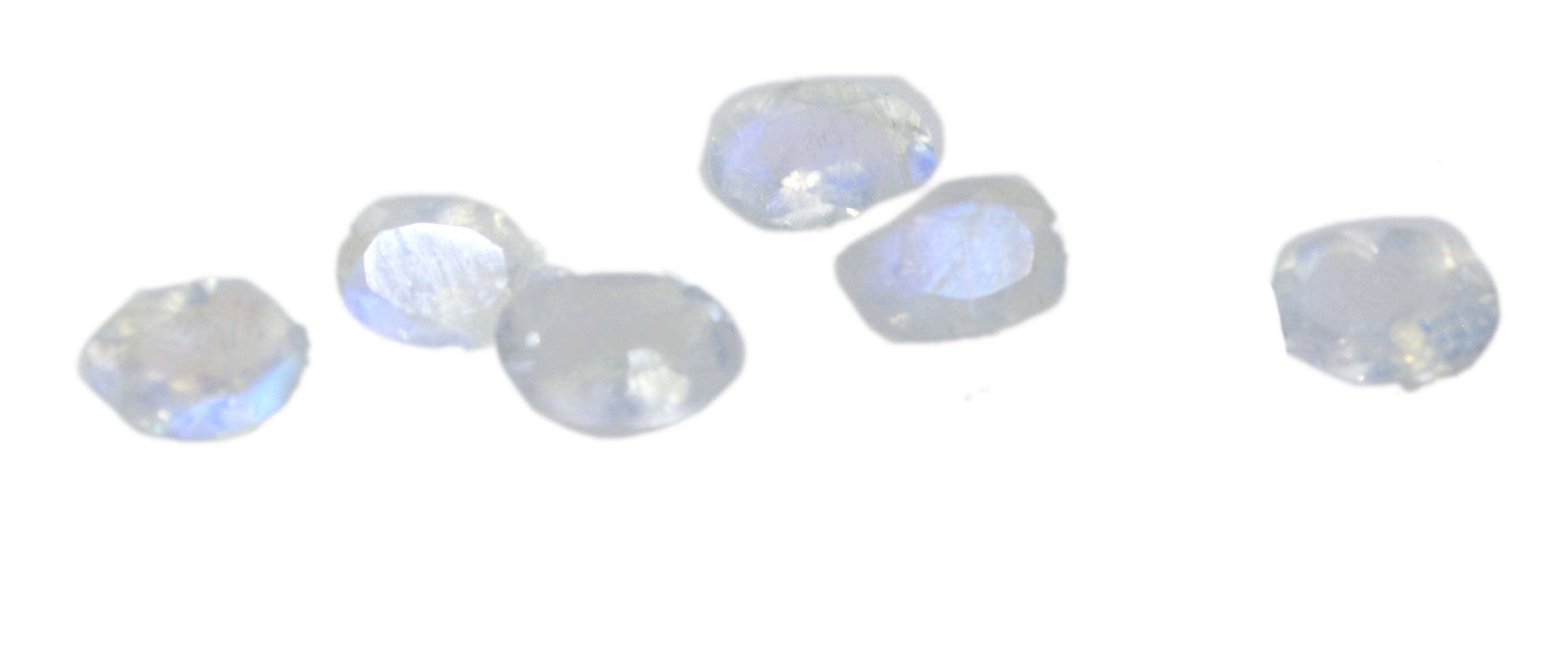 Rainbow Moonstone 1PC Tiny 4x6 MM Oval Faceted White Fiery Semi Precious Loose Gemstone