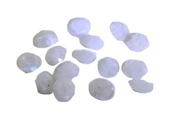 Rainbow Moonstone 1PC Small 6x8 MM Oval Faceted White Sparkling Semi Precious Gems