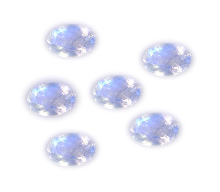 Rainbow Moonstone 1PC Small 7x9 MM Oval Faceted White Splendid Semi Precious Loose Gemstone
