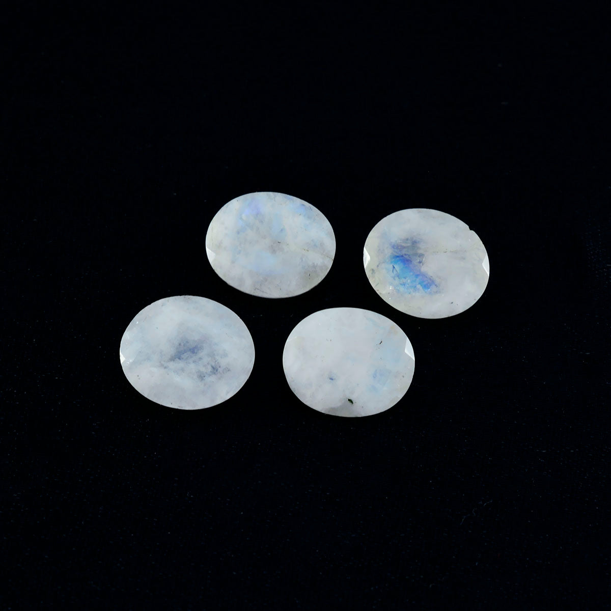 Rainbow Moonstone 1PC Large 9x11 MM Oval Faceted White Shine Semi Precious Loose Gems Главное изображение товара