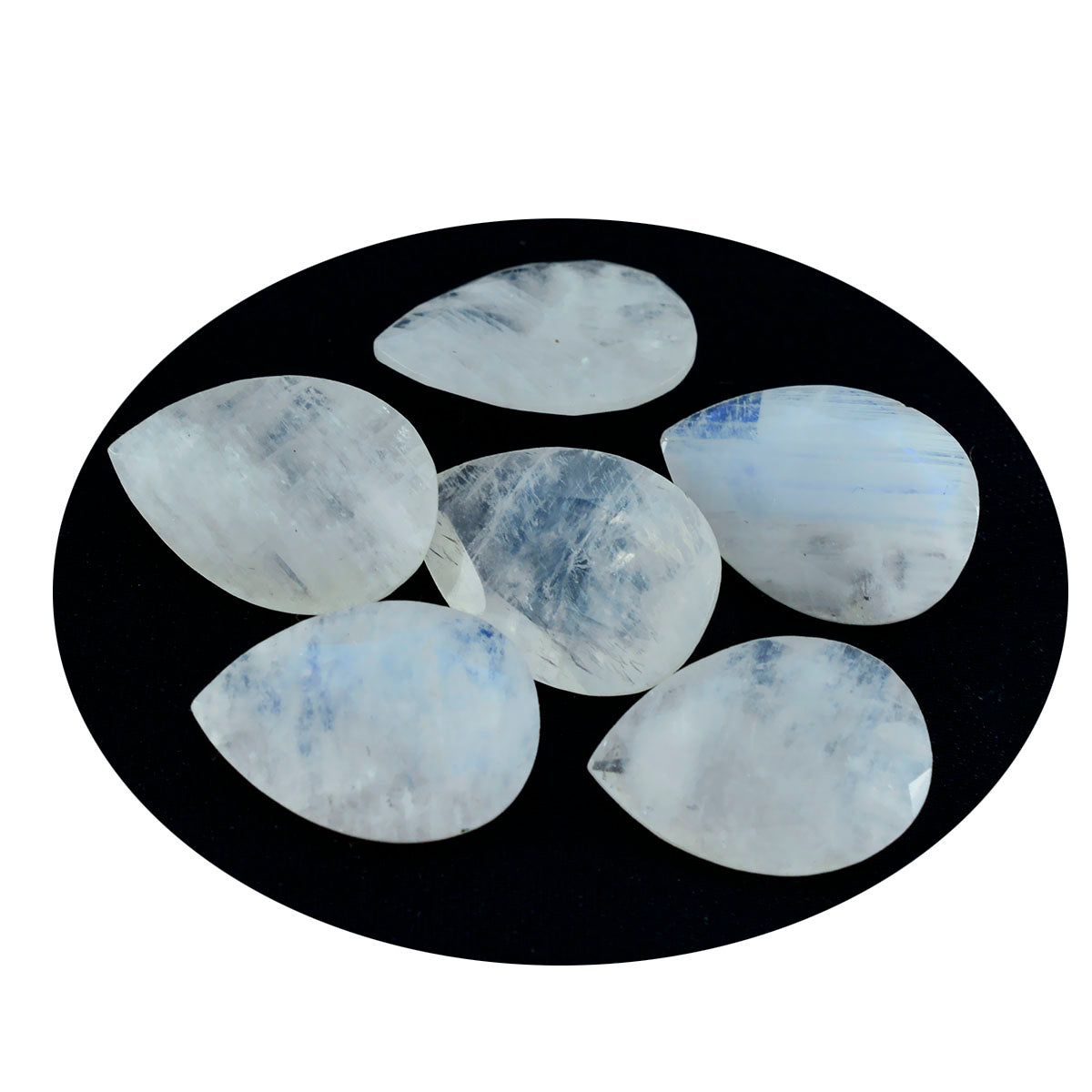 Rainbow Moonstone 1PC Chunky 12x16 MM Pear Faceted White Shine Semi Precious Loose Gemstones Secundaire afbeelding