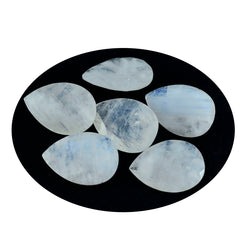 Rainbow Moonstone 1PC Chunky 12x16 MM Pear Faceted White Shine Semi Precious Loose Gemstones