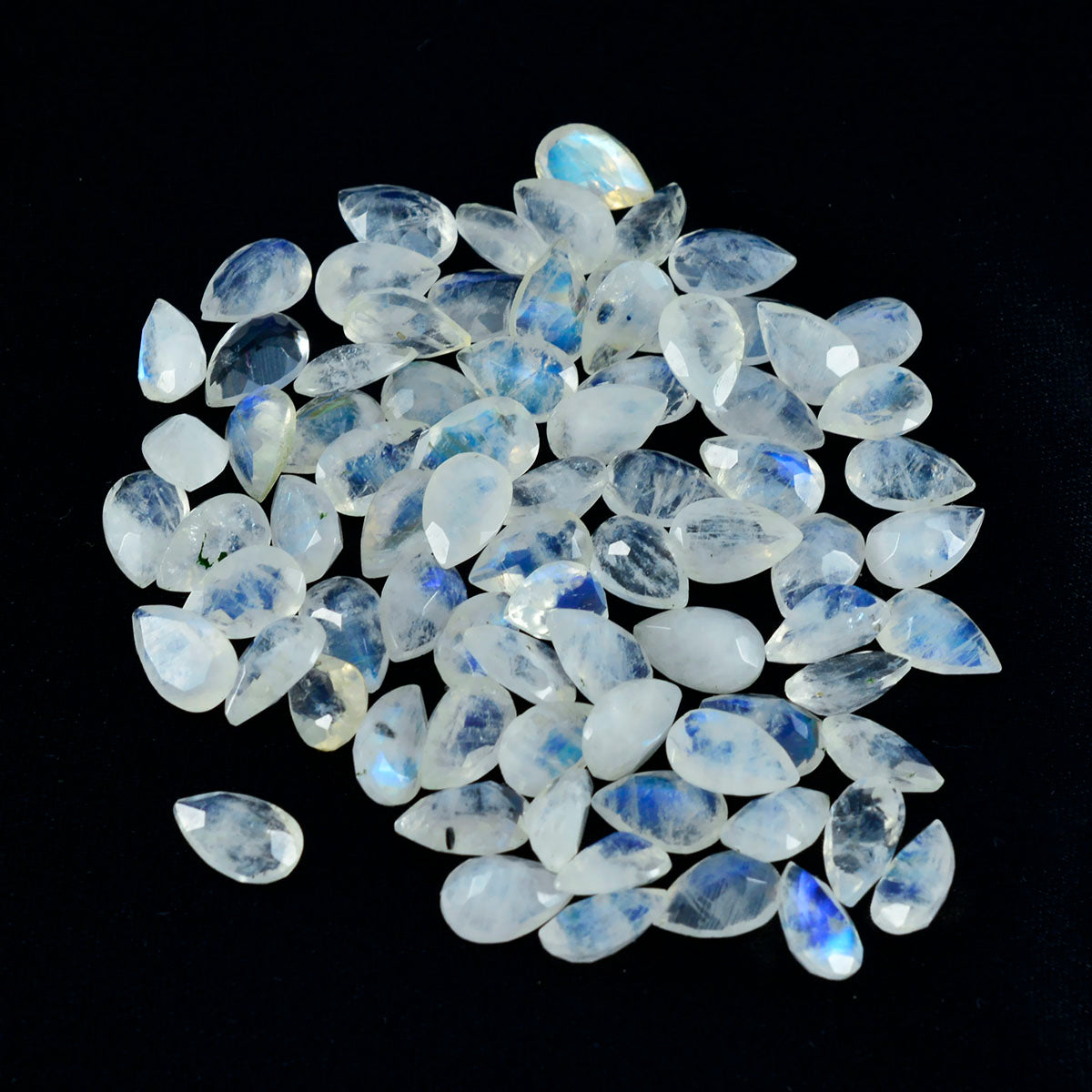 Rainbow Moonstone 1PC Tiny 4x6 MM Pear Faceted White Natural Semi Precious Gems