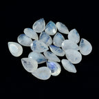 Rainbow Moonstone 1PC Small 6x9 MM Pear Faceted White Pure Semi Precious Loose Gemstones