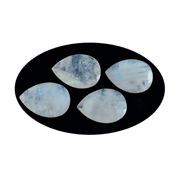 Rainbow Moonstone 1PC Medium 7x10 MM Pear Faceted White Brilliant Semi Precious Loose Gems