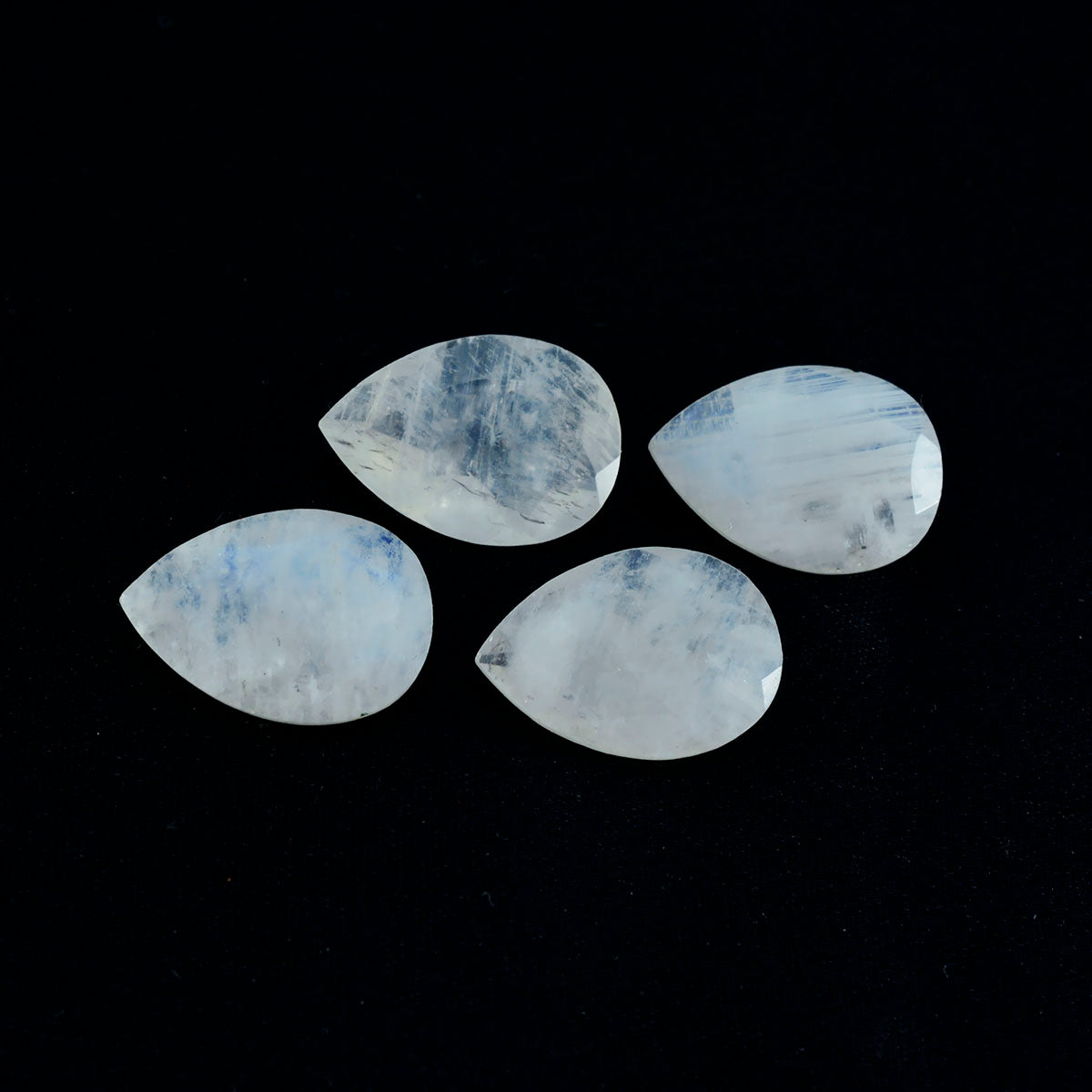 Rainbow Moonstone 1PC Medium 7x10 MM Pear Faceted White Brilliant Semi Precious Loose Gems