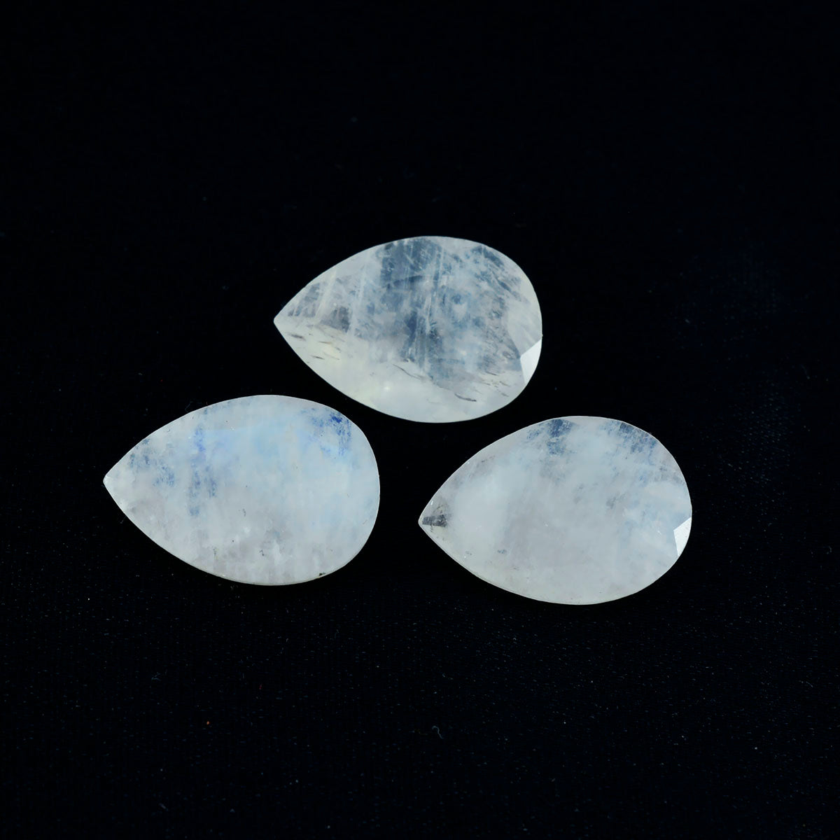 Rainbow Moonstone 1PC Large 8x12 MM Pear Faceted White Splendid Semi Precious Gems