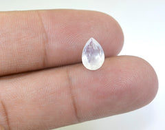 Rainbow Moonstone 1PC Tiny 5x7 MM Pear Faceted White Genuine Semi Precious Loose Gems