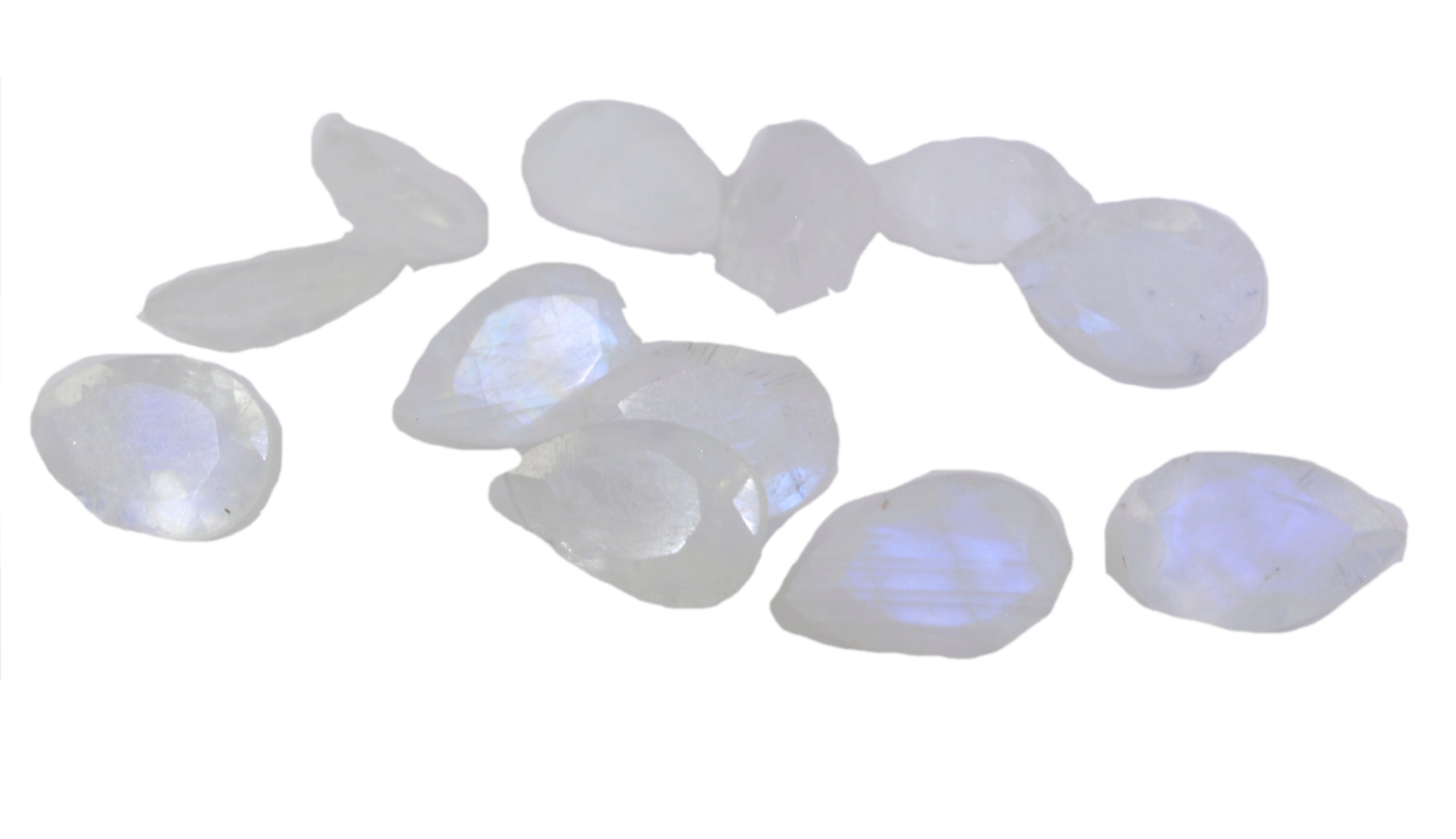 Rainbow Moonstone 1PC Small 6x8 MM Pear Faceted White Superior Semi Precious Loose Gemstone