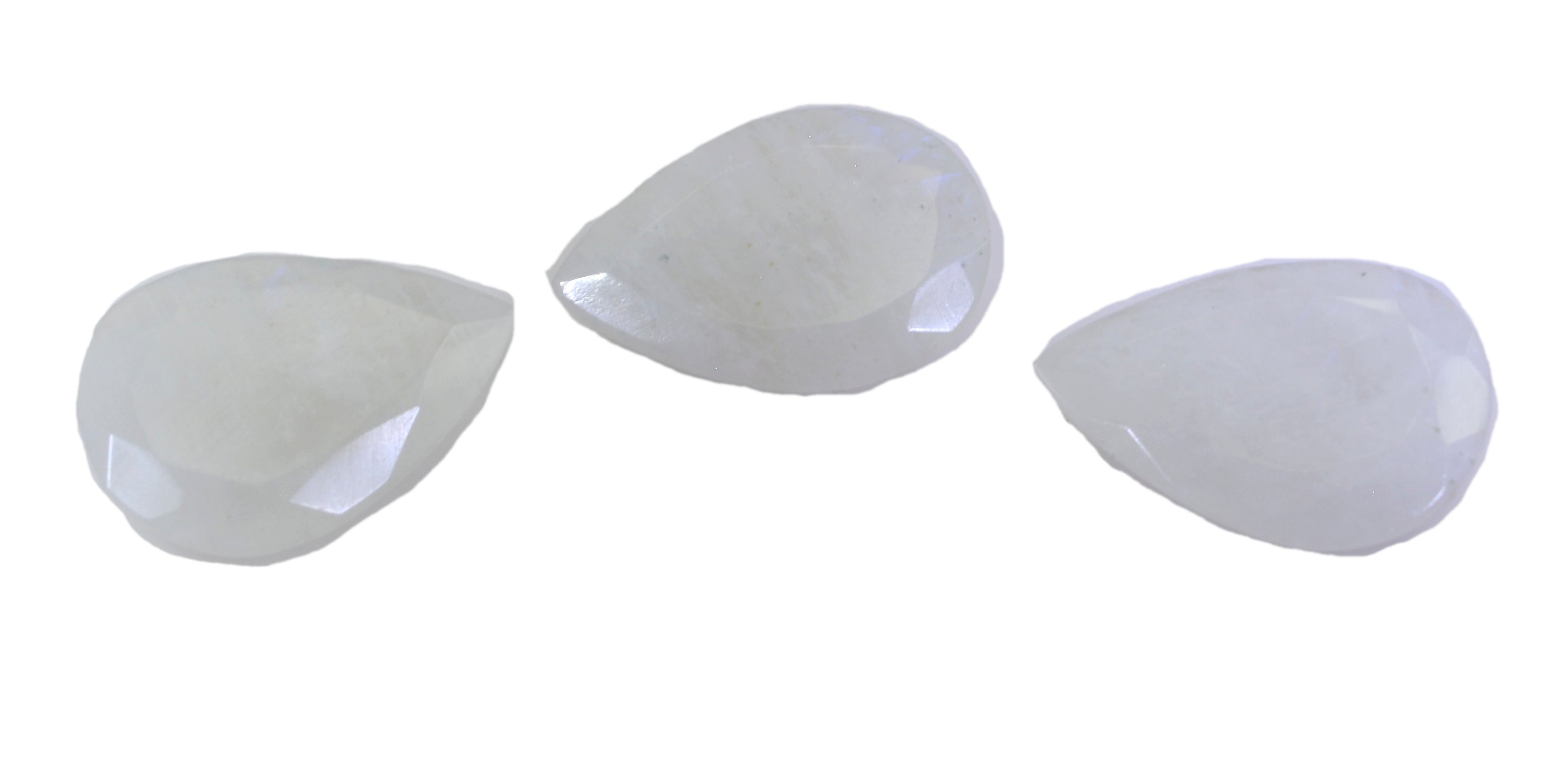 Rainbow Moonstone 1PC Small 6x9 MM Pear Faceted White Pure Semi Precious Loose Gemstones