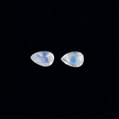 Rainbow Moonstone 1PC Medium 7x10 MM Pear Faceted White Brilliant Semi Precious Loose Gems