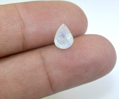 Rainbow Moonstone 1PC Small 7x9 MM Pear Faceted White Fiery Semi Precious Gems