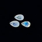 Rainbow Moonstone 1PC Small 7x9 MM Pear Faceted White Fiery Semi Precious Gems