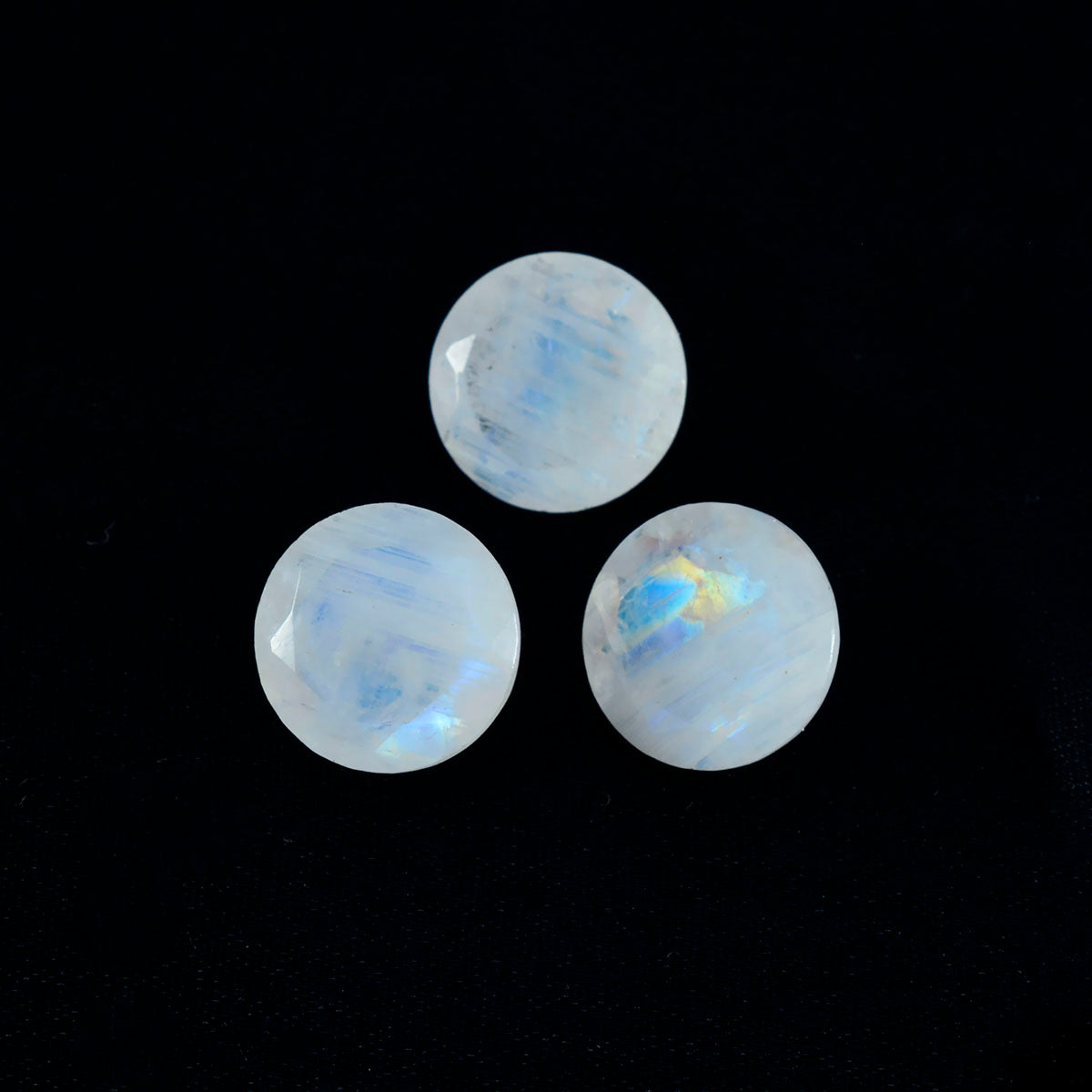 Rainbow Moonstone 1PC Large 11x11 MM Round Faceted White Fine Semi Precious Loose Gemstone