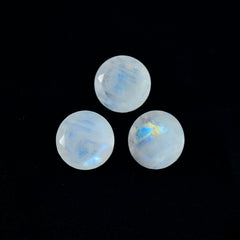 Rainbow Moonstone 1PC Large 11x11 MM Round Faceted White Fine Semi Precious Loose Gemstone