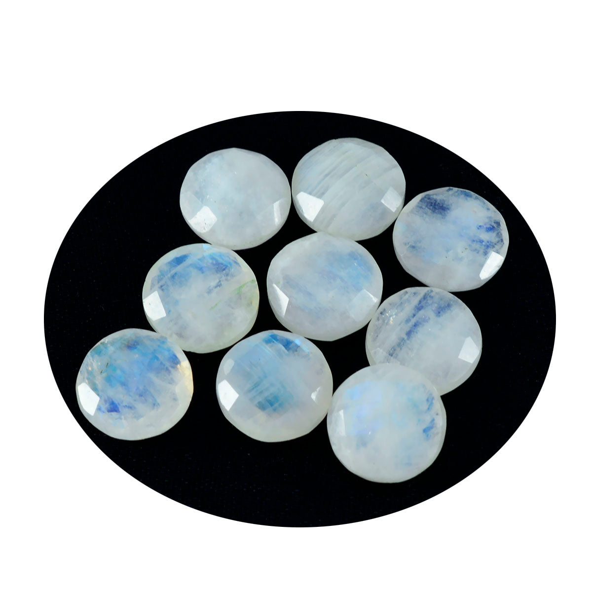 Rainbow Moonstone 1PC Chunky 13x13 MM Round Faceted White Natural Semi Precious Gems