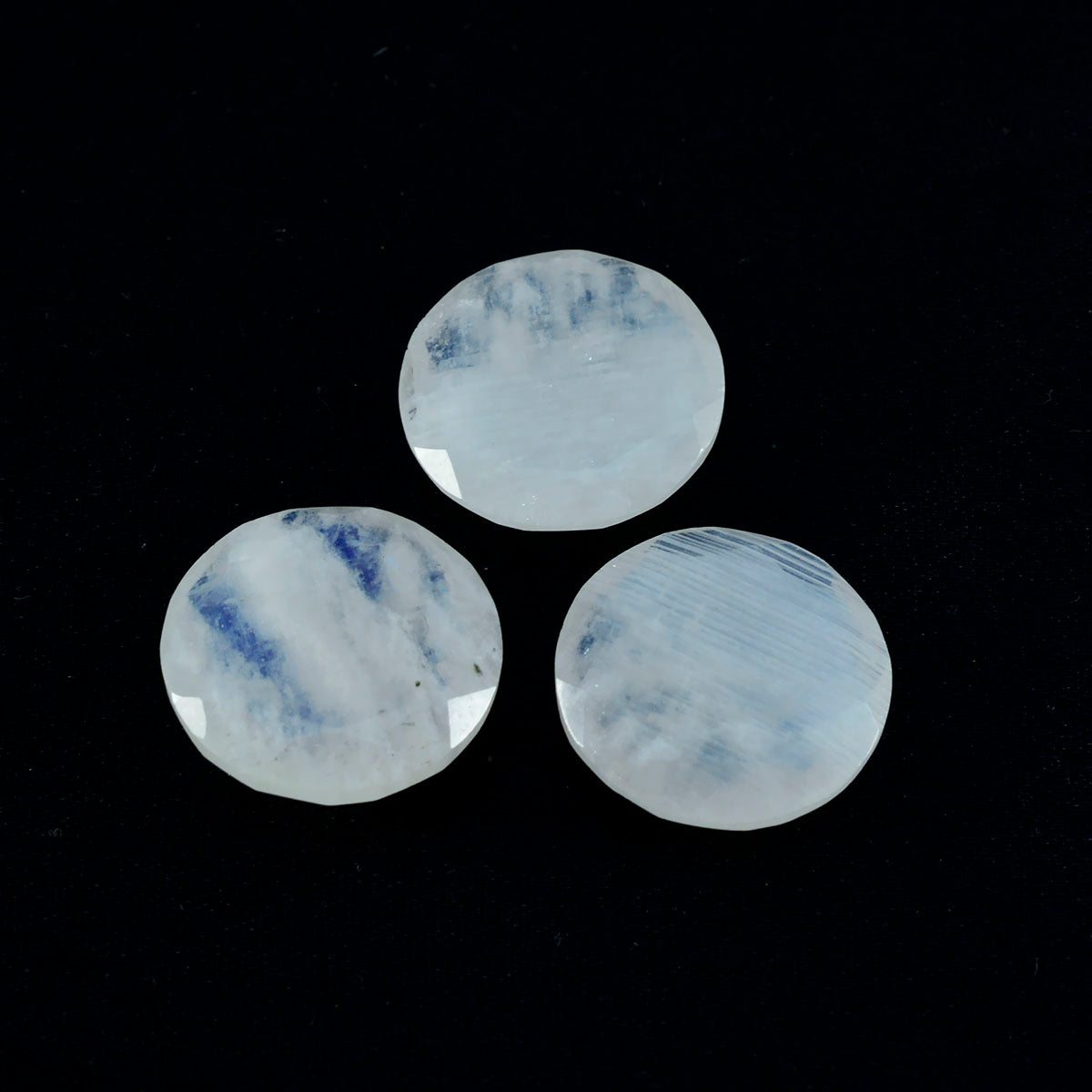 Rainbow Moonstone 1PC Chunky 15x15 MM Round Faceted White Superior Semi Precious Loose Gemstone