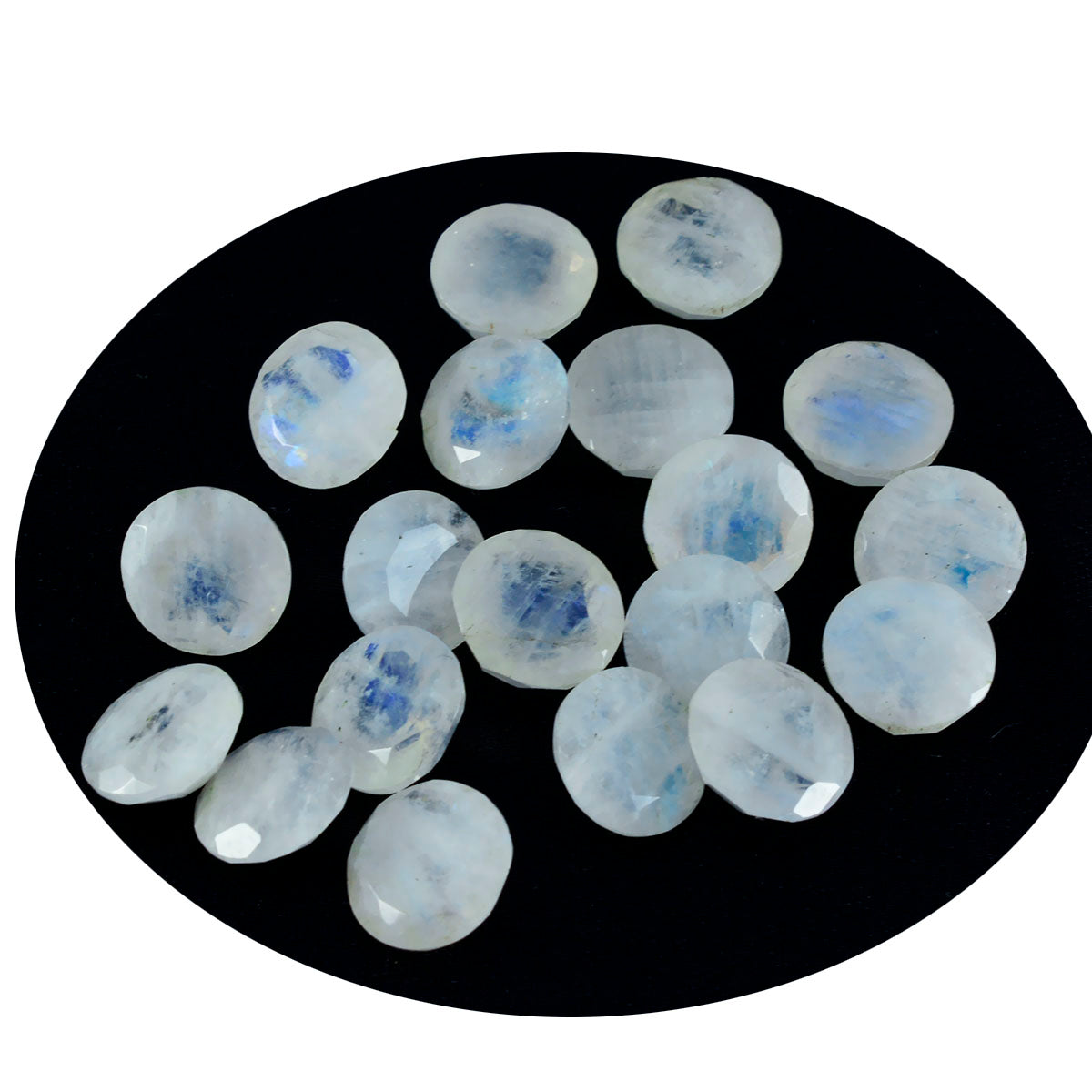 Rainbow Moonstone 1PC Tiny 6x6 MM Round Faceted White Polished Semi Precious Loose Gems