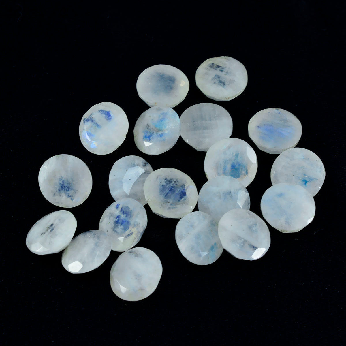 Rainbow Moonstone 1PC Tiny 6x6 MM Round Faceted White Polished Semi Precious Loose Gems