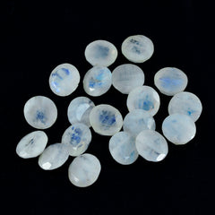 Rainbow Moonstone 1PC Tiny 6x6 MM Round Faceted White Polished Semi Precious Loose Gems