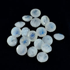 Rainbow Moonstone 1PC Small 7x7 MM Round Faceted White Splendid Semi Precious Loose Gemstone