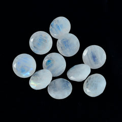 Rainbow Moonstone 1PC Medium 9x9 MM Round Faceted White Lustrous Semi Precious Gems