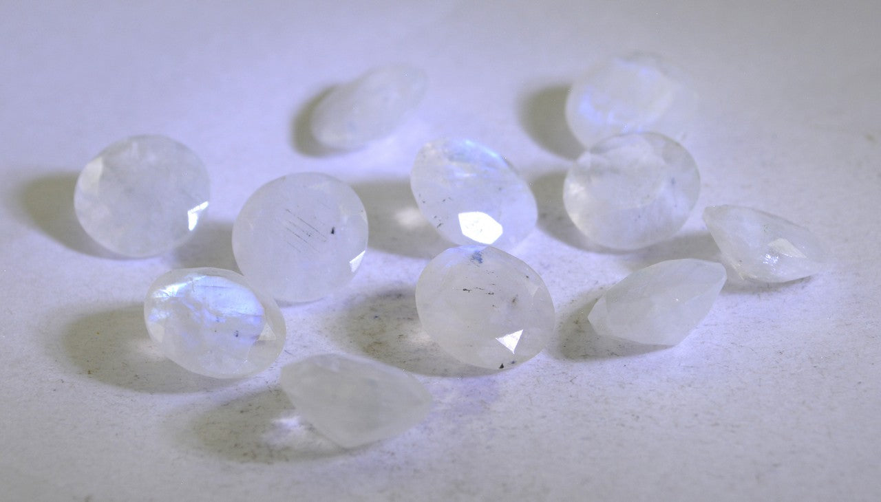 Rainbow Moonstone 1PC Large 10x10 MM Round Faceted White Shine Semi Precious Loose Gems
