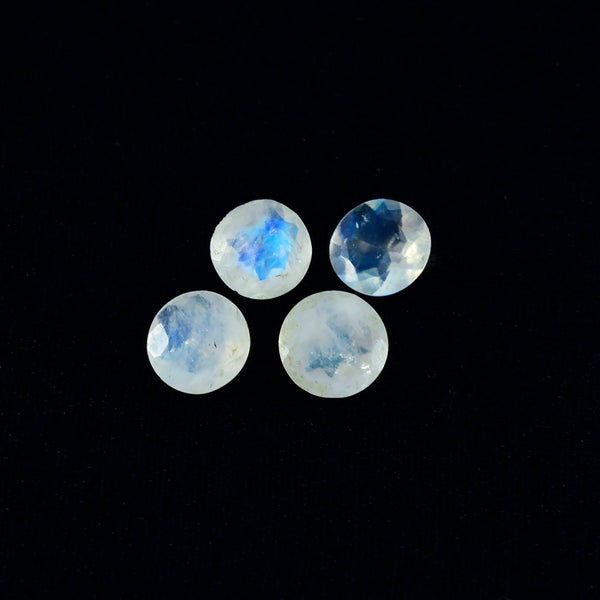 Rainbow Moonstone 1PC Chunky 13x13 MM Round Faceted White Natural Semi Precious Gems