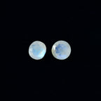 Rainbow Moonstone 1PC Chunky 14x14 MM Round Faceted White Genuine Semi Precious Loose Gems