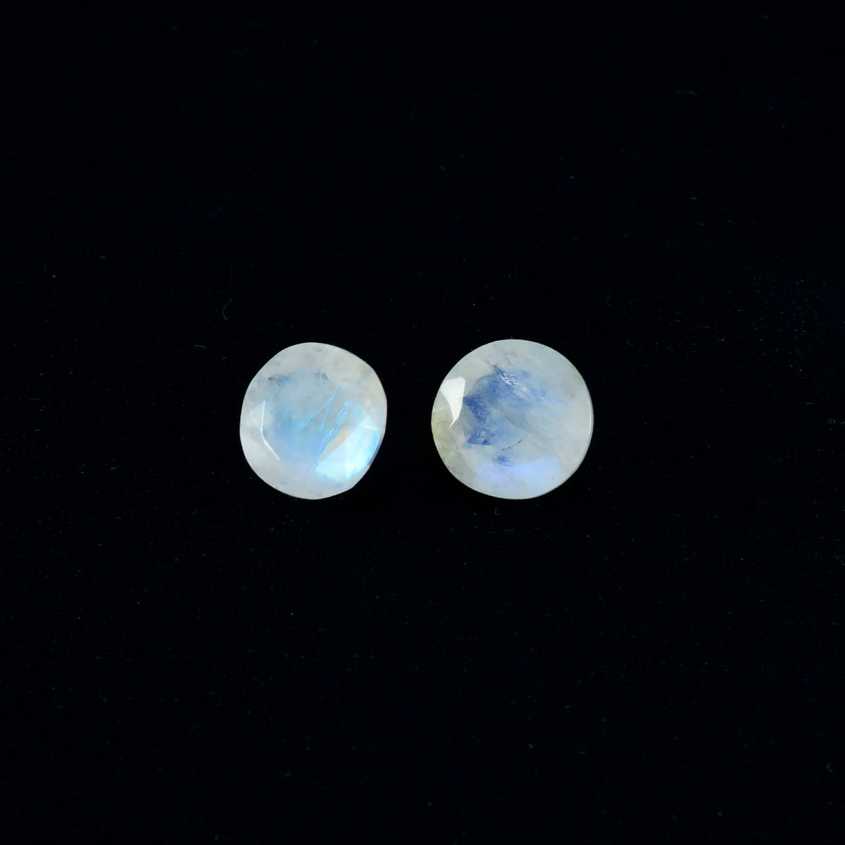 Rainbow Moonstone 1PC Chunky 14x14 MM Round Faceted White Genuine Semi Precious Loose Gems