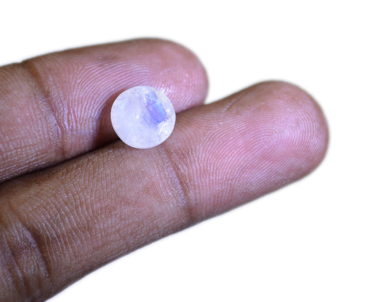 Rainbow Moonstone 1PC Chunky 14x14 MM Round Faceted White Genuine Semi Precious Loose Gems