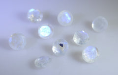 Rainbow Moonstone 10PC Tiny 3x3 MM Round Faceted White Fiery Semi Precious Loose Gemstone