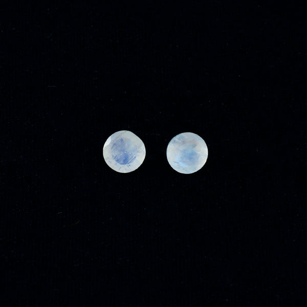 Rainbow Moonstone 10PC Tiny 5x5 MM Round Faceted White Sparkling Semi Precious Gems
