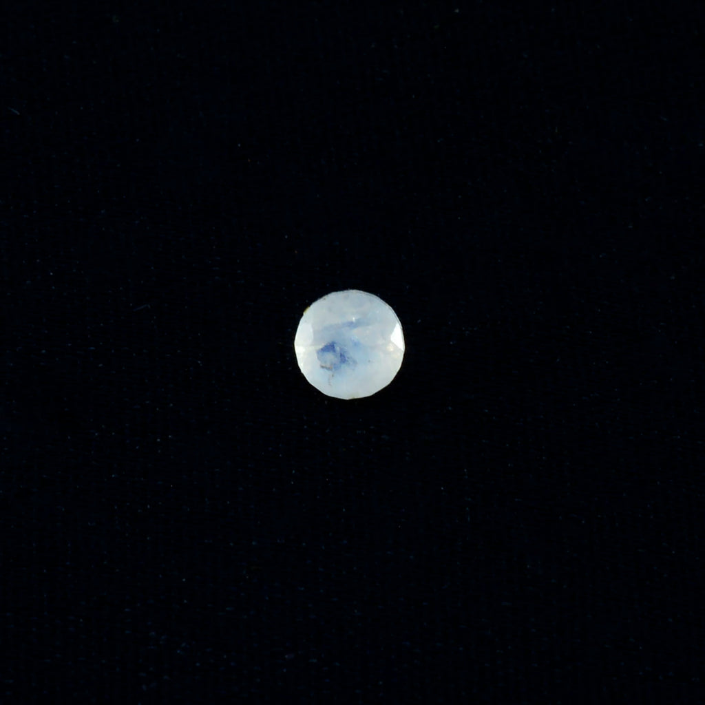 Rainbow Moonstone 1PC Tiny 6x6 MM Round Faceted White Polished Semi Precious Loose Gems