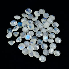Rainbow Moonstone 1PC Small 8x8 MM Round Faceted White Luster Semi Precious Loose Gemstones